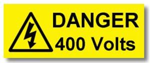 Picture of Danger 400 Volts 50mm x 20mm