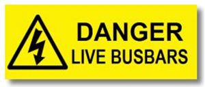 Picture of Danger Live Busbars 50mm x 20mm